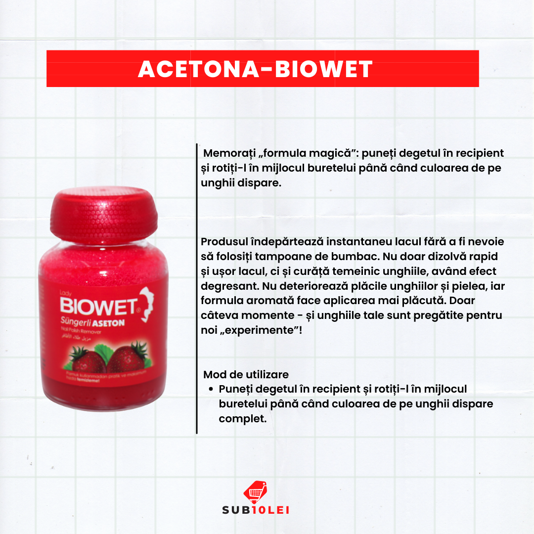 Acetonă, BIOWET 75ML