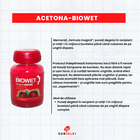 Acetonă, BIOWET 75ML