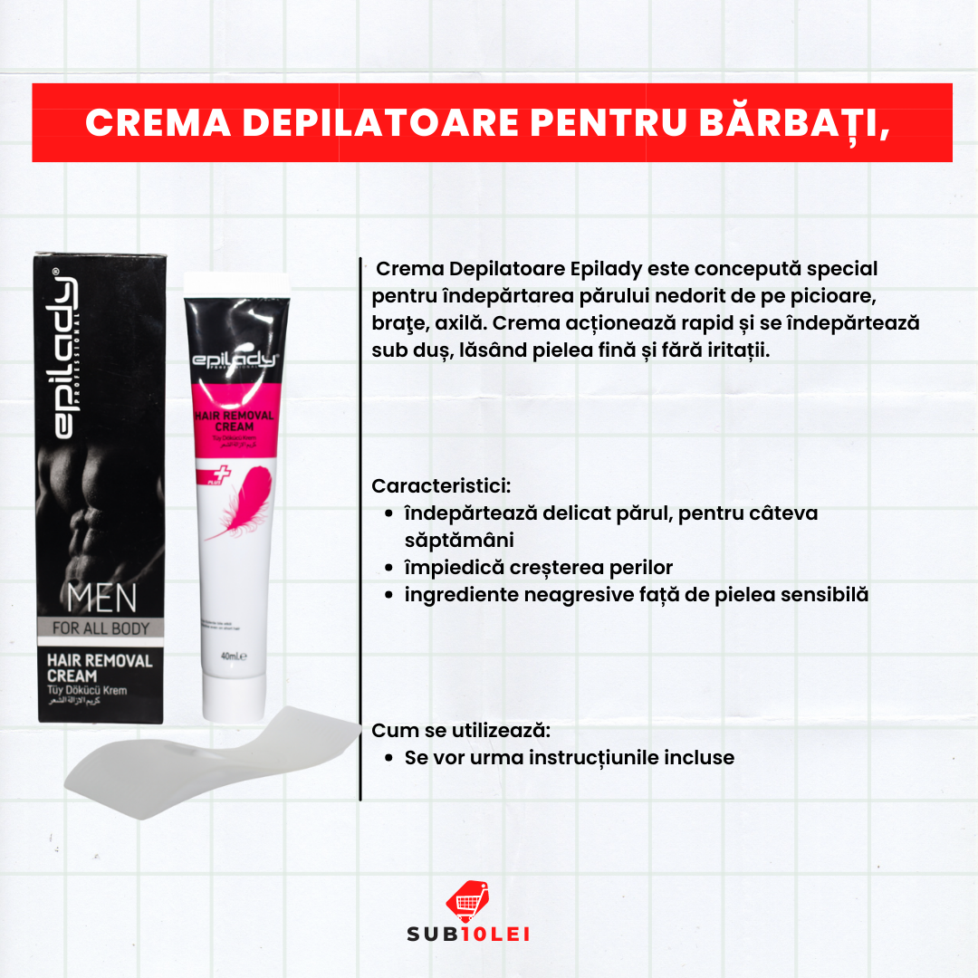 Crema Depilatoare pentru bărbați, Epilady