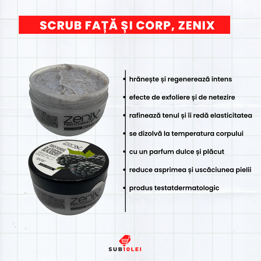 Scrub profesional pentru față și corp, Zenix