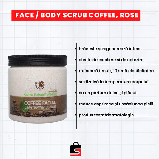 Scrub de față si corp, cafea - Winter Rose 500gr