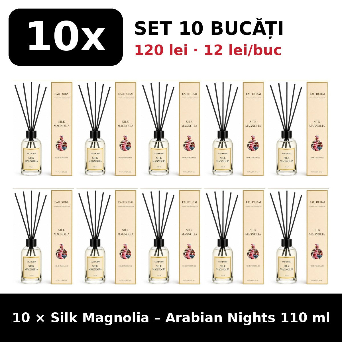 Set 10x Silk Magnolia Arabian Nights