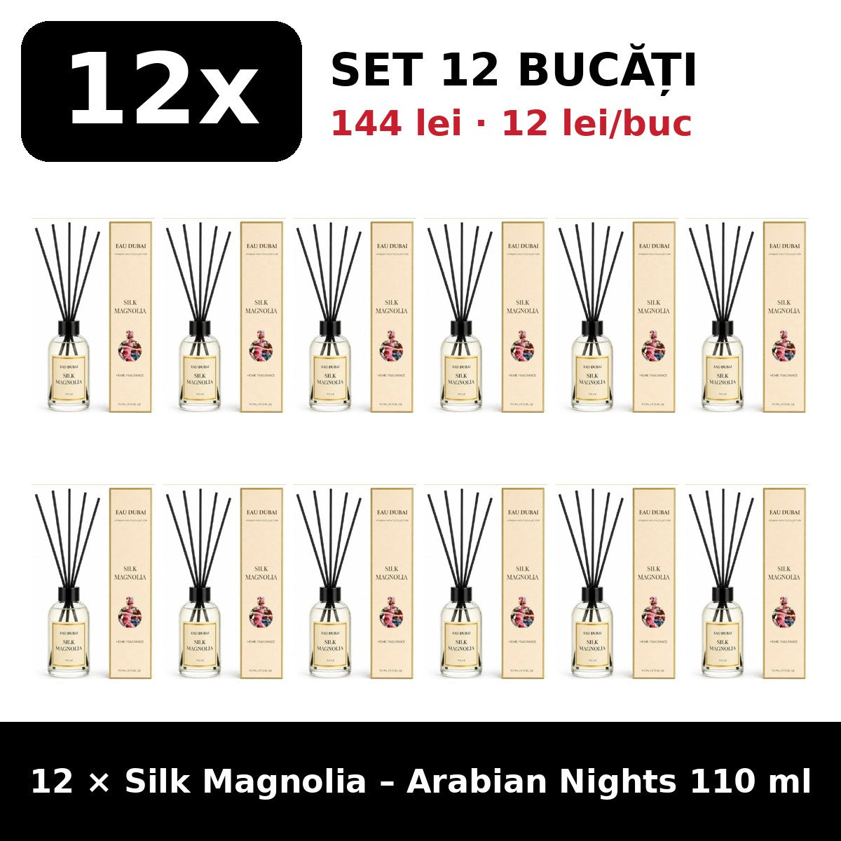 Set 12x Silk Magnolia Arabian Nights