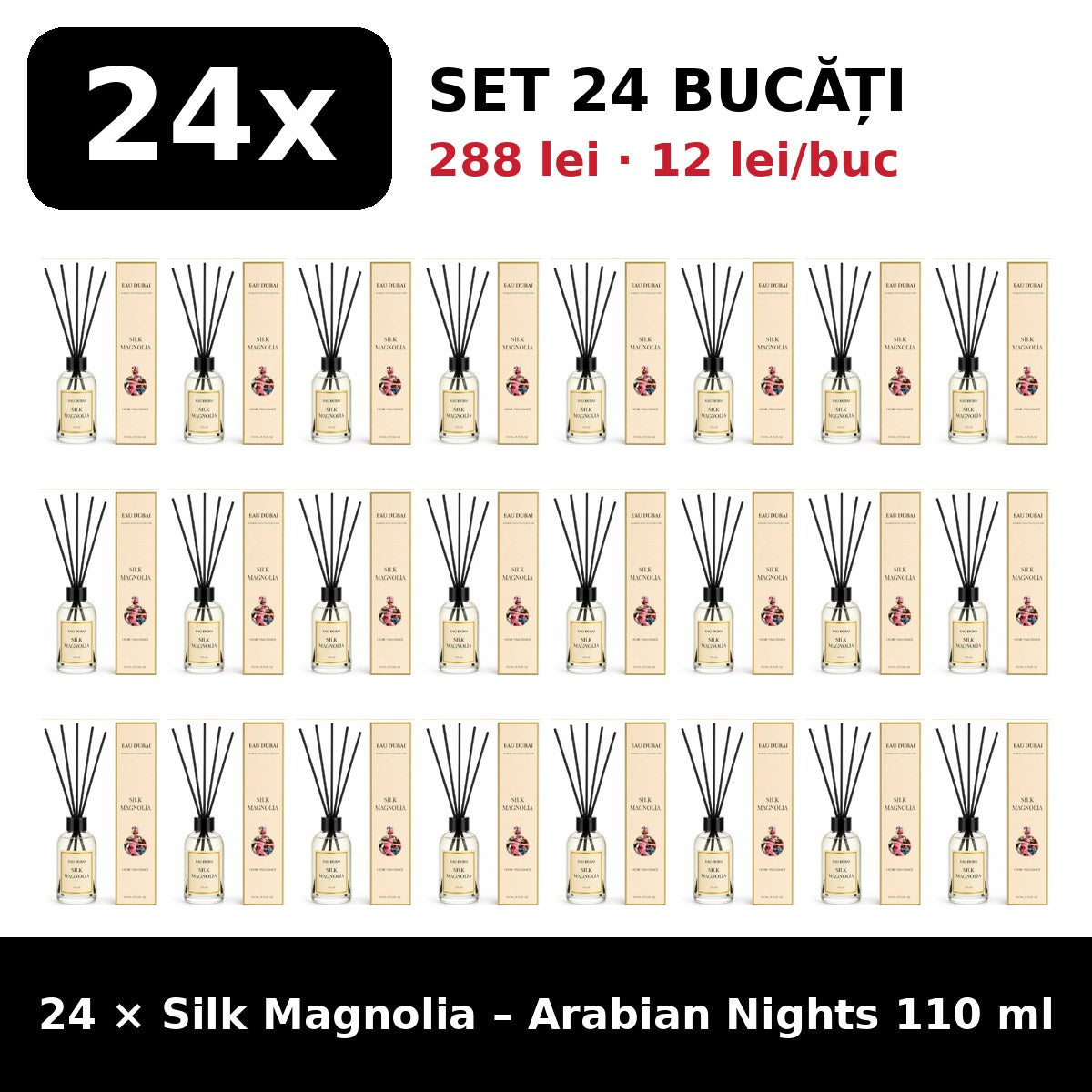 Set 24x Silk Magnolia Arabian Nights