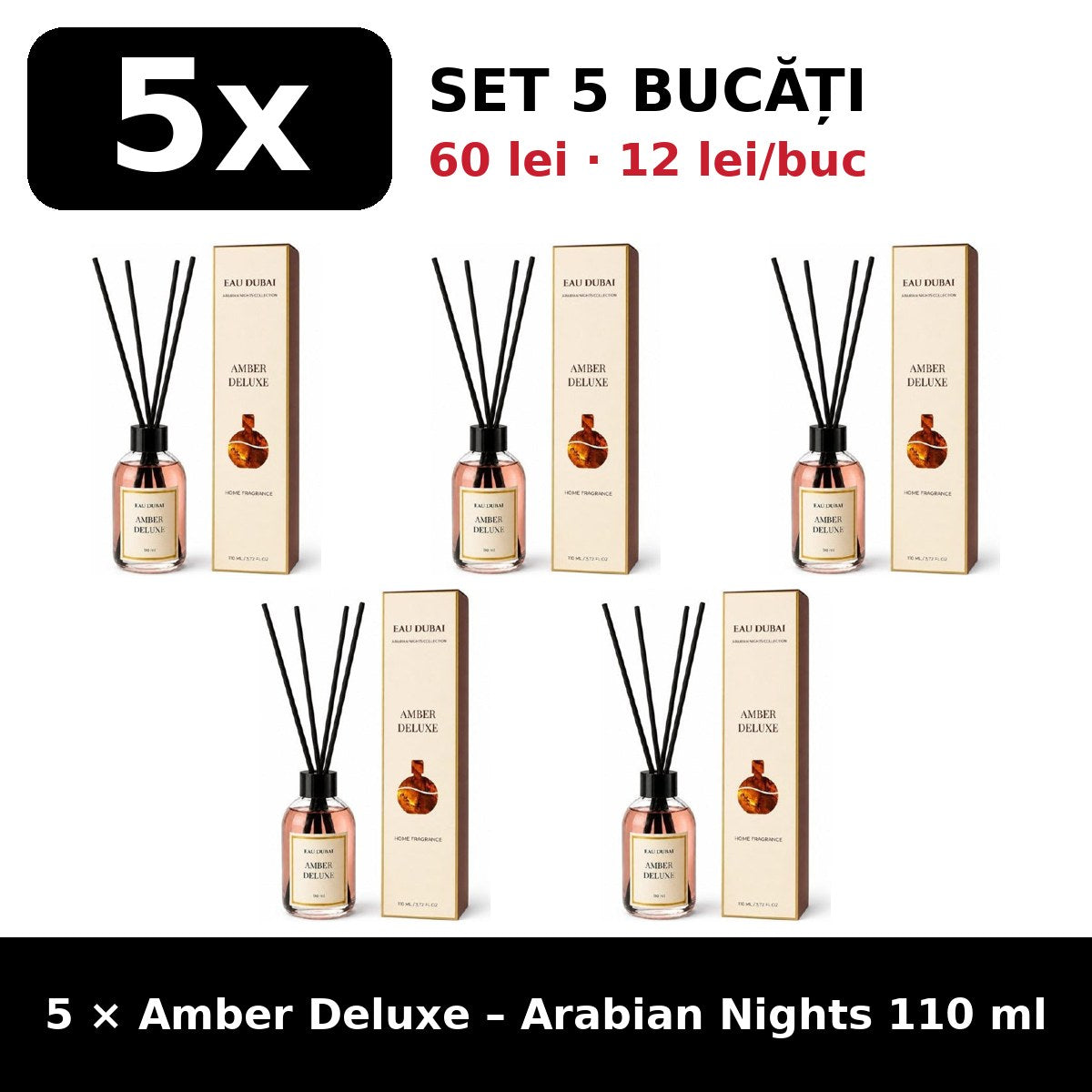 Set 5x Amber Deluxe Arabian Nights