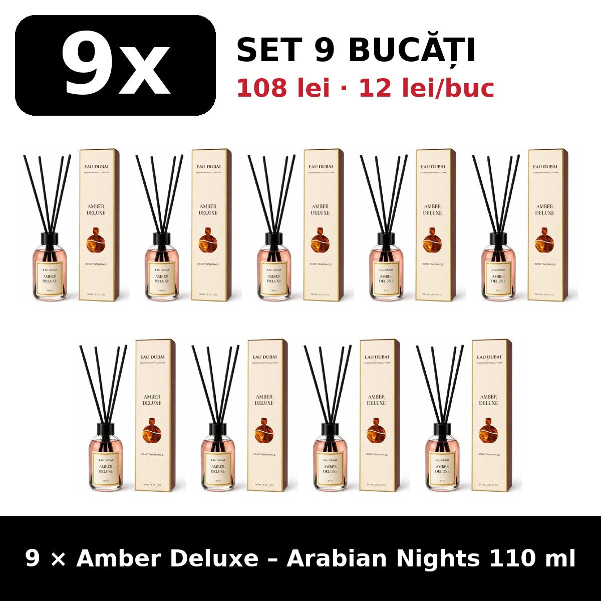 Set 9x Amber Deluxe Arabian Nights