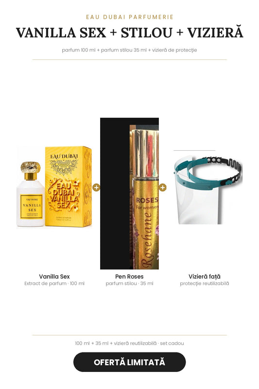 Ofertă Vanilla Sex 100 ml + parfum stilou Roses 35 ml + vizieră de protecție